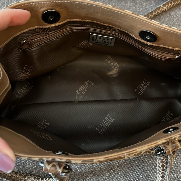 🥂𝐇𝐏🥂Stuart Weitzman Python Mini Baguette Shoulderbag - Picture 9 of 14